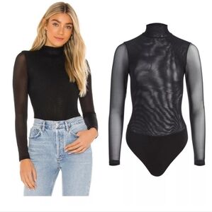 Alice + Olivia Clarinda Turtleneck Long Sleeve Bodysuit Size XL NWT